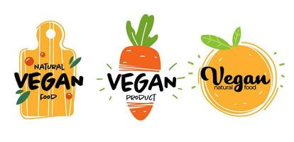 Vegan natural food, organic and tasty meal vector