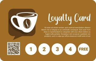 Loyalty card, free gift in coffee shop or cafe vector