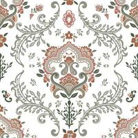 Abstract damask seamless pattern, floristic print vector