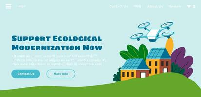 Support ecological modernization now, website vector