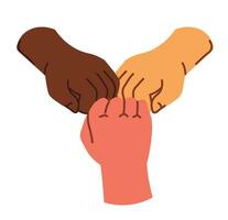 Greeting hand gesture, fist bumping friends vector