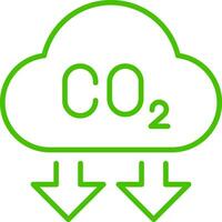 carbón emisiones reducción línea icono ilustración vector