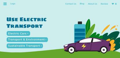 Use electric transport, cars and transport vector