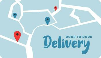Door to door delivery service, shipping express vector