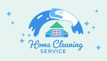 Business card of home cleaning service, banner vector