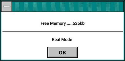 Interface of old school window showing free memory vector