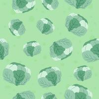 Natural and organic cabbage, seamless pattern vector