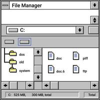 Interface of file manager with docs and files vector