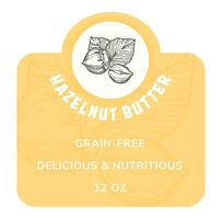 Hazelnut butter, delicious healthy and grain free vector