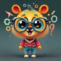 3D character mascot for a web-based educational platform targeting children photo