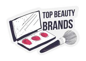 Best cosmetic brands, top quality shades palette vector