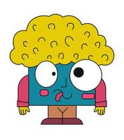 Retro funny personage with different sized eyes vector