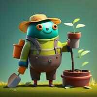 3D character for a web-based gardening and nature conservation website. photo