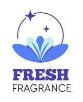 Fresh frangrance, washing clothes sticker, emblem vector