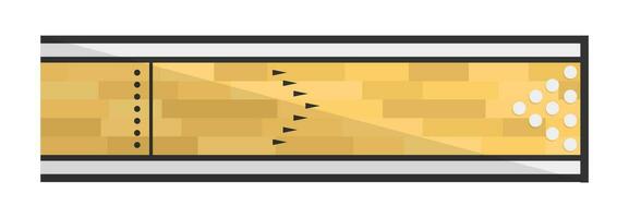 Bowling lane or track for throwing ball vector