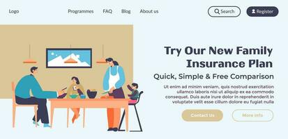 Try our new family insurance plan, comparison vector