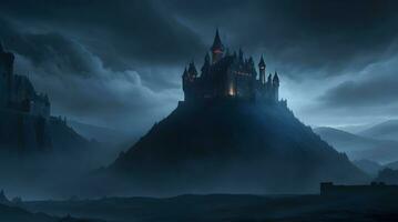 HD wallpaper that captures the essence of a fantasy world's nighttime photo