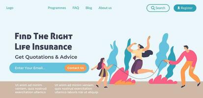 Find right life insurance, get quotations advice vector