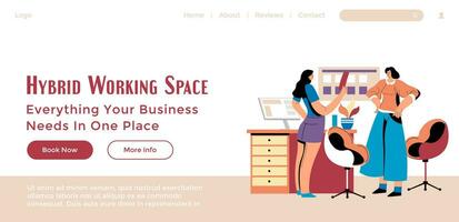 Hybrid working space, everything for business vector