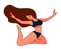 Active female character in swimsuit or underwear vector