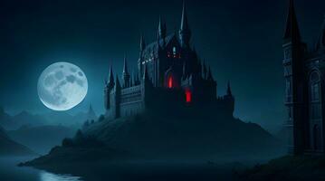 HD wallpaper that captures the essence of a fantasy world's nighttime photo