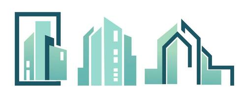 Real estate constructions and buildings vector