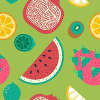 Tasty organic fruits, watermelon and pomegranate vector