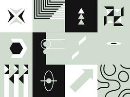 Square and abstract print, geometric shapes forms vector