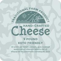 Cheese traditional farm product label or emblem vector