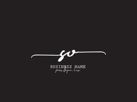 Signature So Logo Art, Minimalist SO Luxury Logo Icon Vector