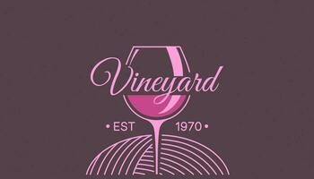 Vineyard, business card or logotype for shops vector