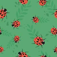 Ladybug or lady beetle seamless pattern print vector