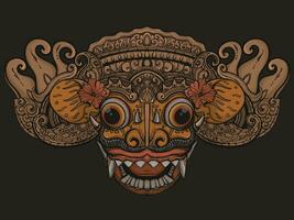 Traditional Balinese Mask illustration vector