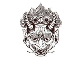 Traditional Balinese Mask illustration vector