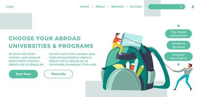 Choose your abroad universities and programs web vector