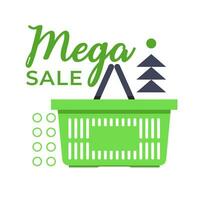 mega venta, fiesta compras, más grande ofertas vector