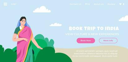 Book trip to India, view new culture experiences vector