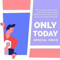Only today special prices, shopping discounts vector