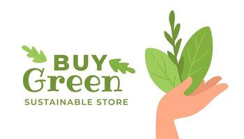 Buy goods in an environmentally friendly store vector