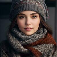 ai generate winter fashion female portrait photo