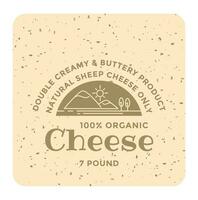 Double creamy and buttery cheese product label vector