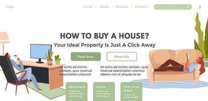 How to buy a house, ideal property click away vector