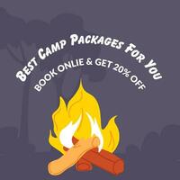 Best camp packages for you, book online discount vector