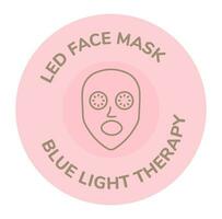 Led face mask, blue light therapy treatment vector