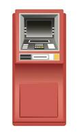 Automated teller machine, ATM with buttons screen vector