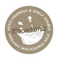 Macadamia milk, lactose free organic nut drink vector