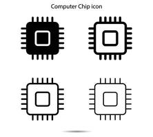 computadora chip icono vector