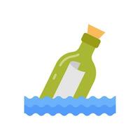 mensaje en un botella icono en vector. ilustración vector