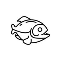 Piranha icon in vector. Illustration vector