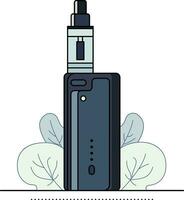 Sleek, modern e cigarette device vector illustration, Electronic cigarette vape device that simulates tobacco smoking stock vector image